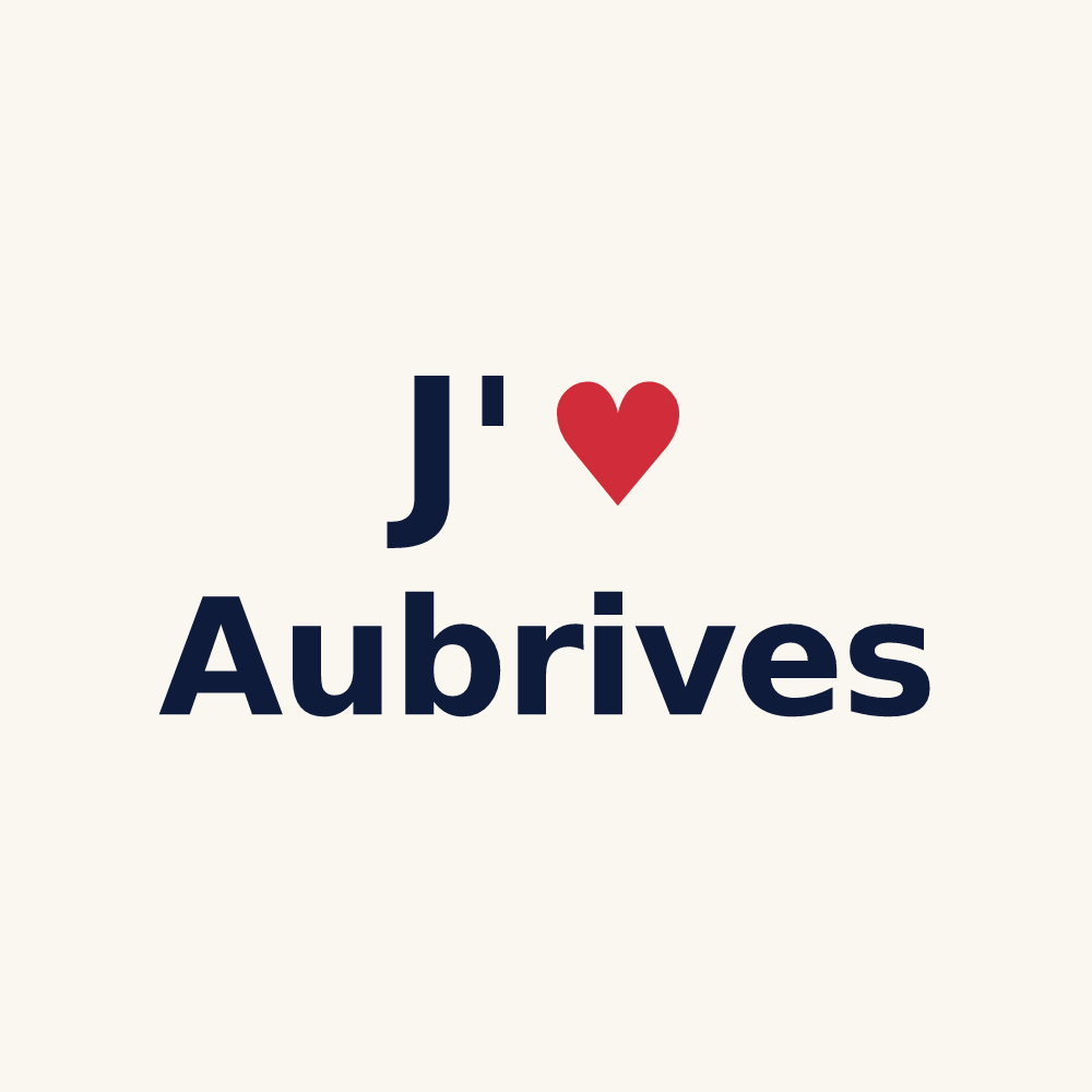 Tasse personnalisée Aubrives — design J'aime Aubrives