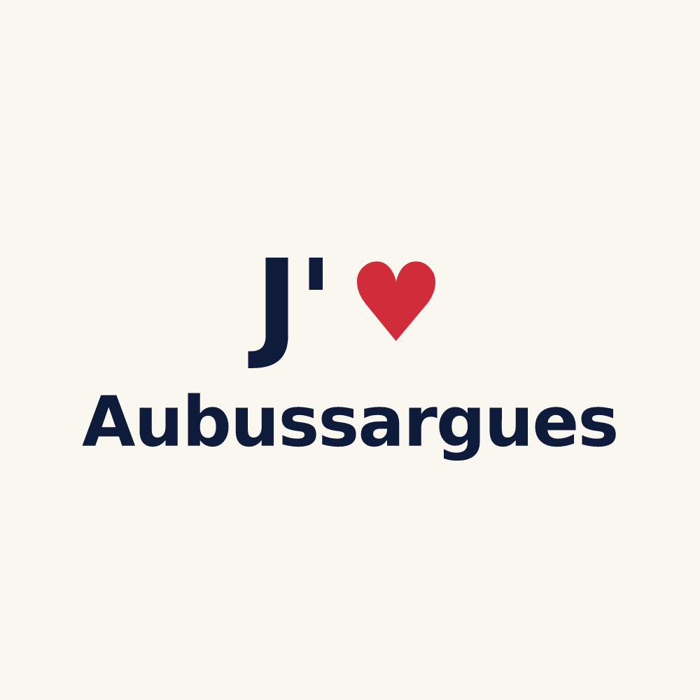 Tasse personnalisée Aubussargues — design J'aime Aubussargues