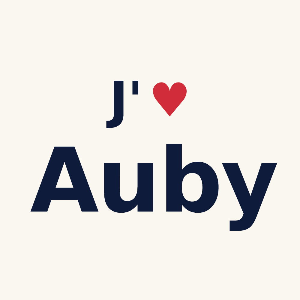 Tasse personnalisée Auby — design J'aime Auby