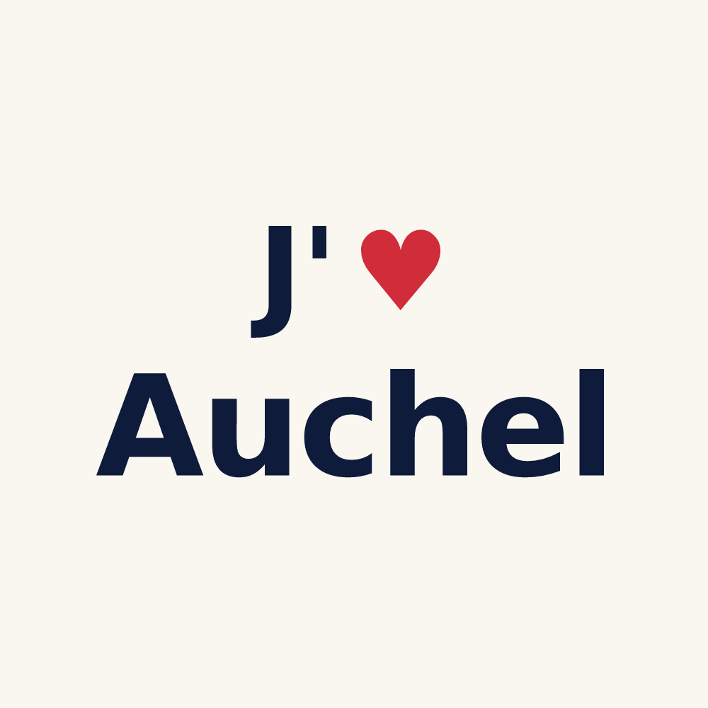 Tasse personnalisée Auchel — design « J'aime Auchel » imprimé sur la tasse