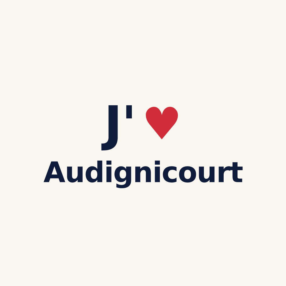 Tasse personnalisée Audignicourt — design « J'aime Audignicourt » imprimé sur la tasse