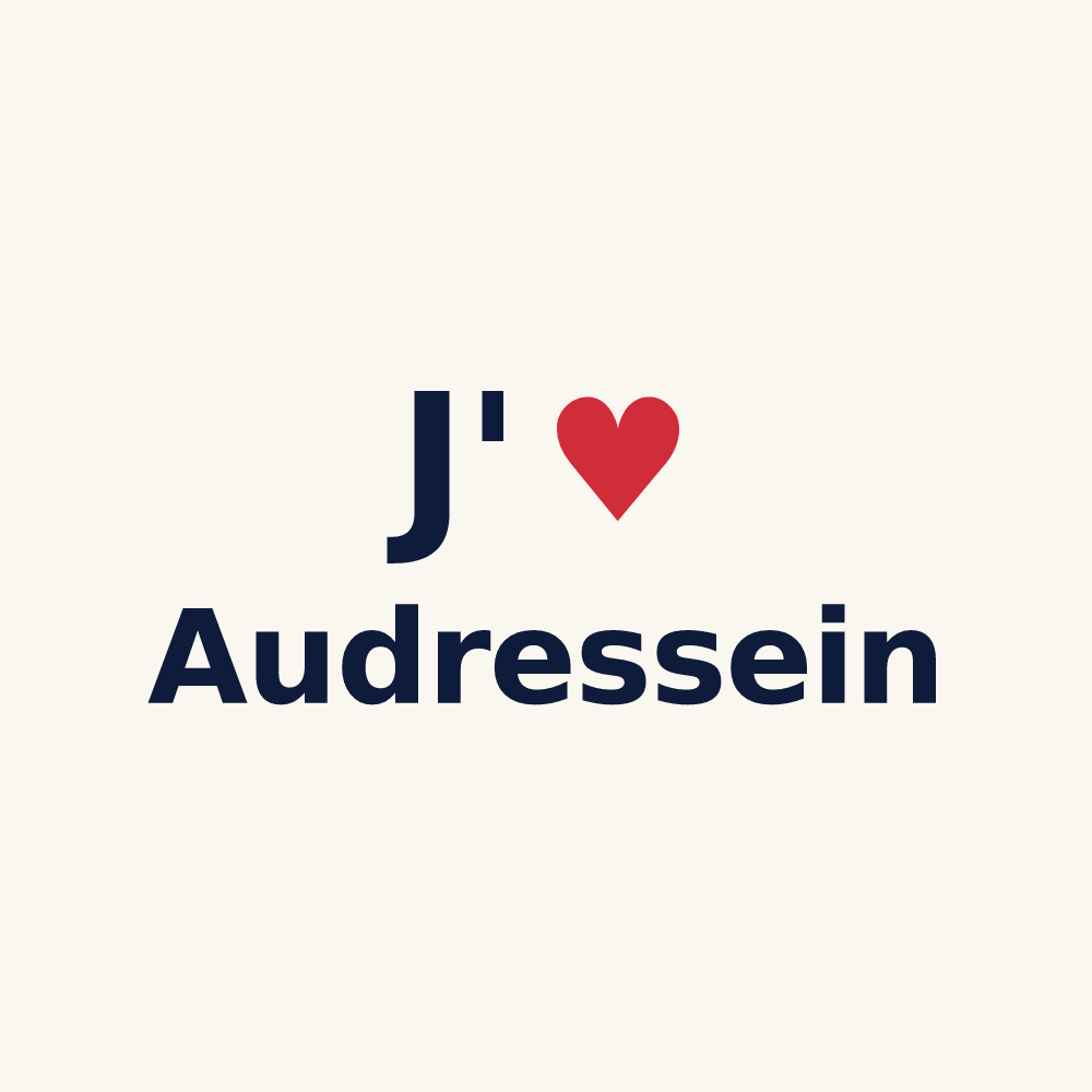 Tasse personnalisée Audressein — design J'aime Audressein