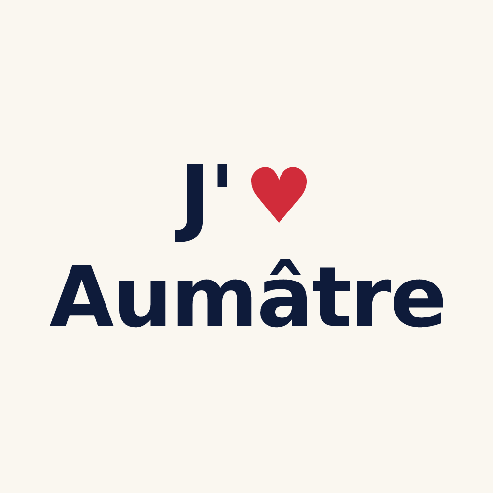 Tasse personnalisée Aumâtre — design « J'aime Aumâtre » imprimé sur la tasse