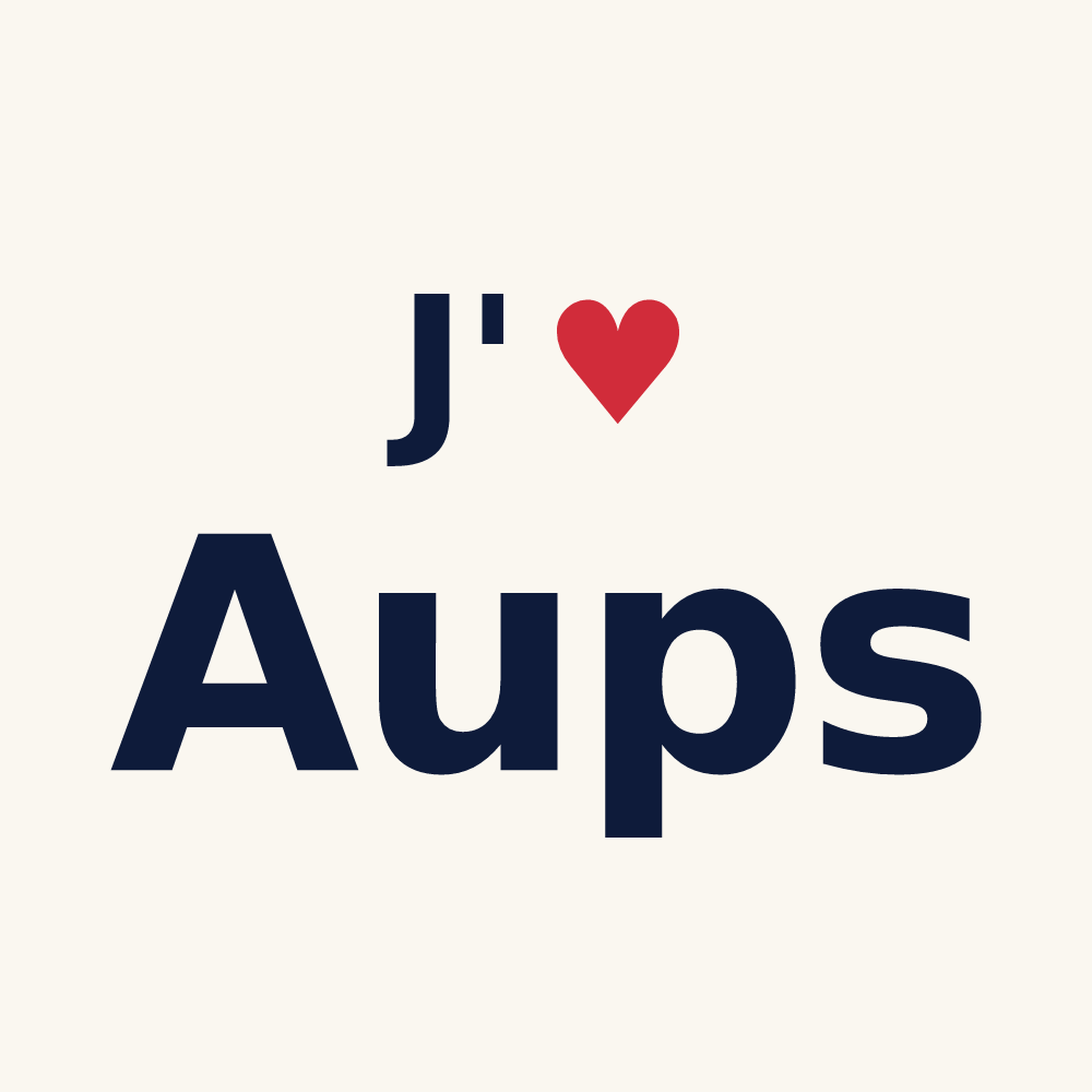 Tasse personnalisée Aups — design J'aime Aups