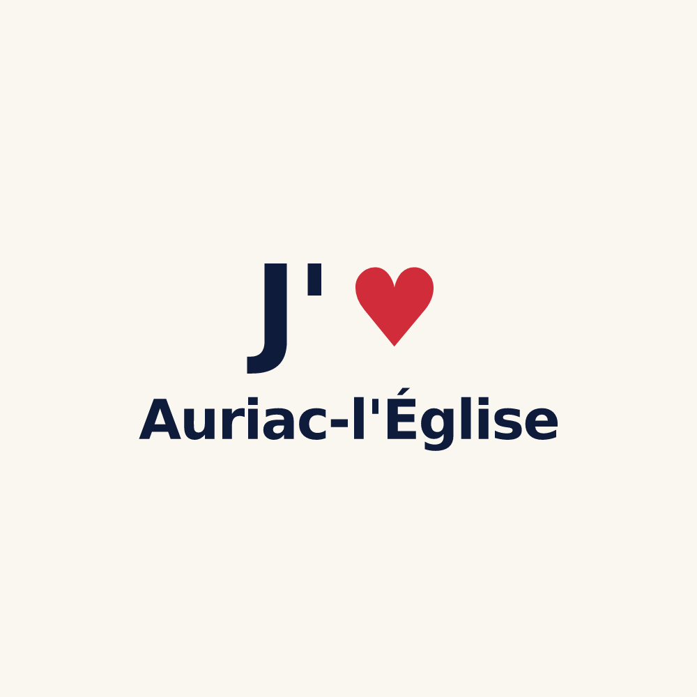 Tasse personnalisée Auriac-l'Église — design J'aime Auriac-l'Église