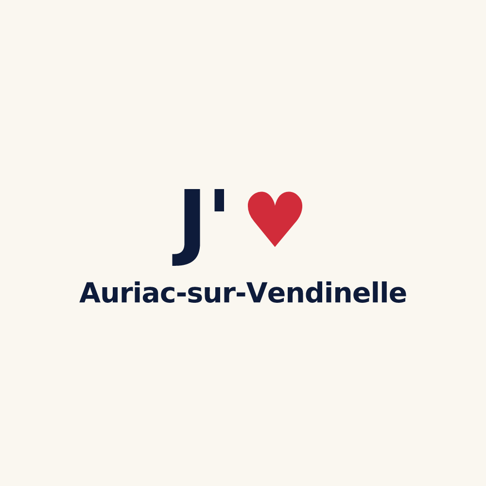 Tasse personnalisée Auriac-sur-Vendinelle — design « J'aime Auriac-sur-Vendinelle » imprimé sur la tasse