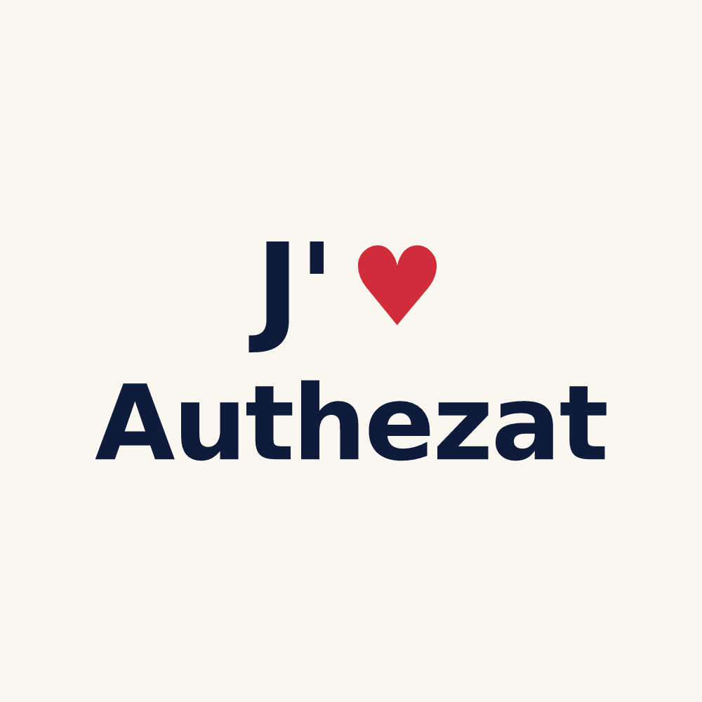 Tasse personnalisée Authezat — design J'aime Authezat