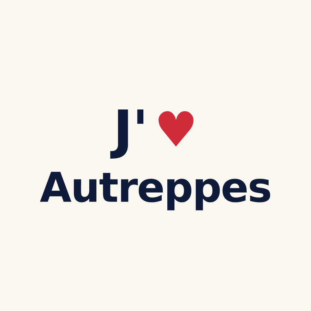 Tasse personnalisée Autreppes — design « J'aime Autreppes » imprimé sur la tasse