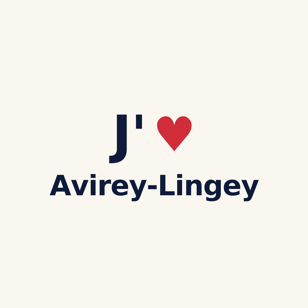 Tasse personnalisée Avirey-Lingey — design « J'aime Avirey-Lingey » imprimé sur la tasse