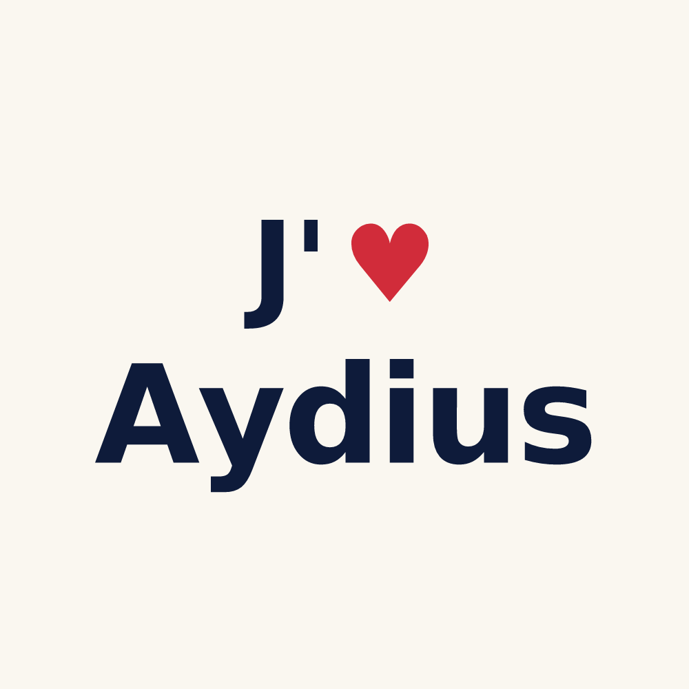 Tasse personnalisée Aydius — design J'aime Aydius