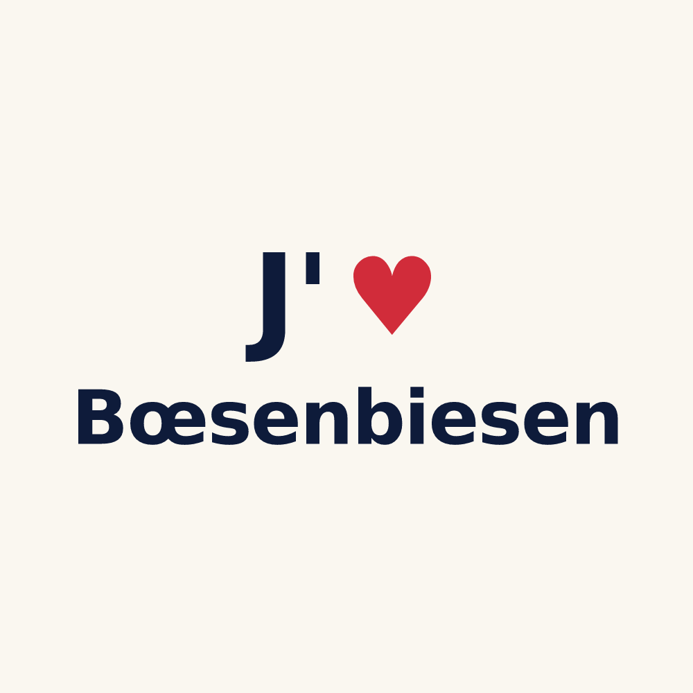 Tasse personnalisée Bœsenbiesen — design J'aime Bœsenbiesen