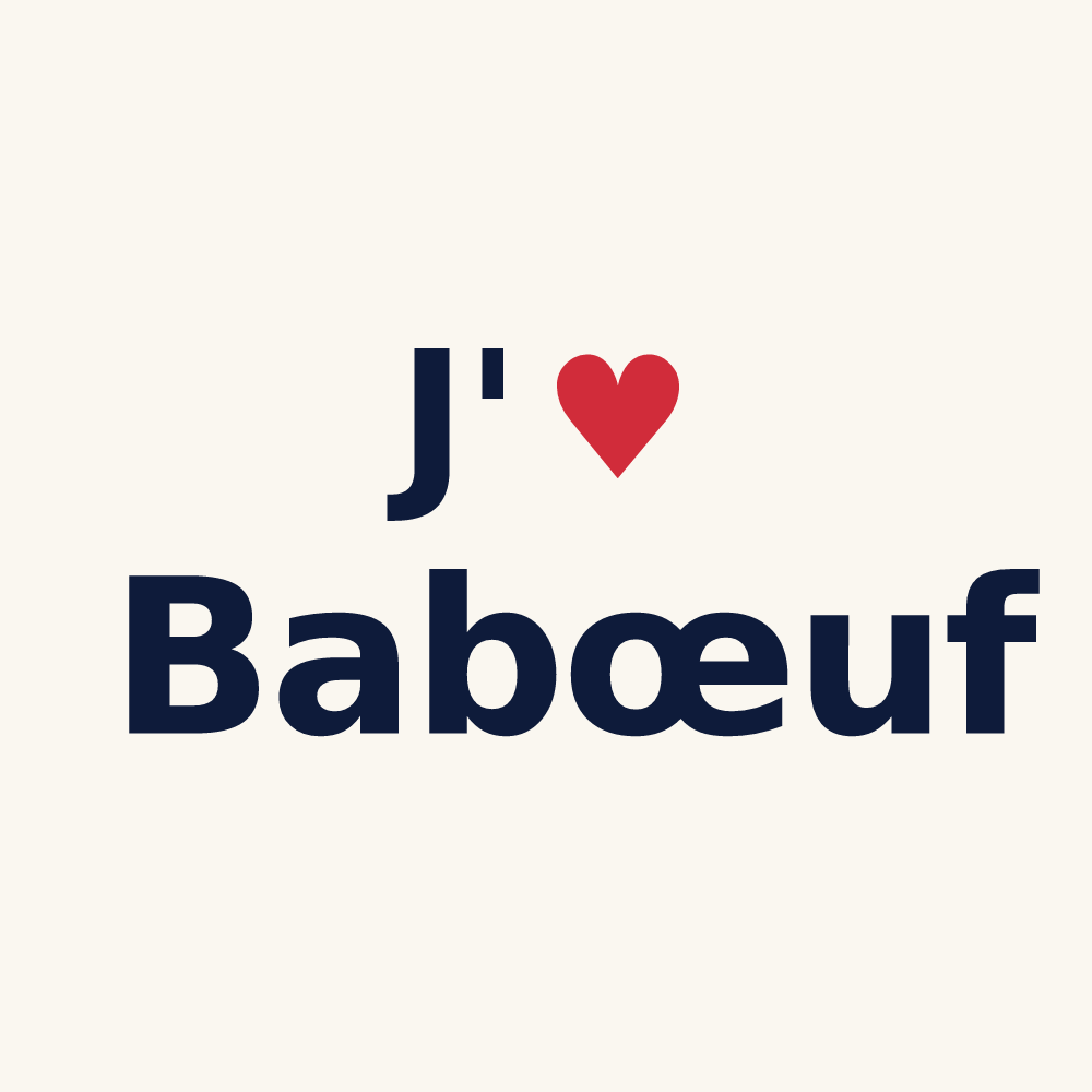 Tasse personnalisée Babœuf — design J'aime Babœuf