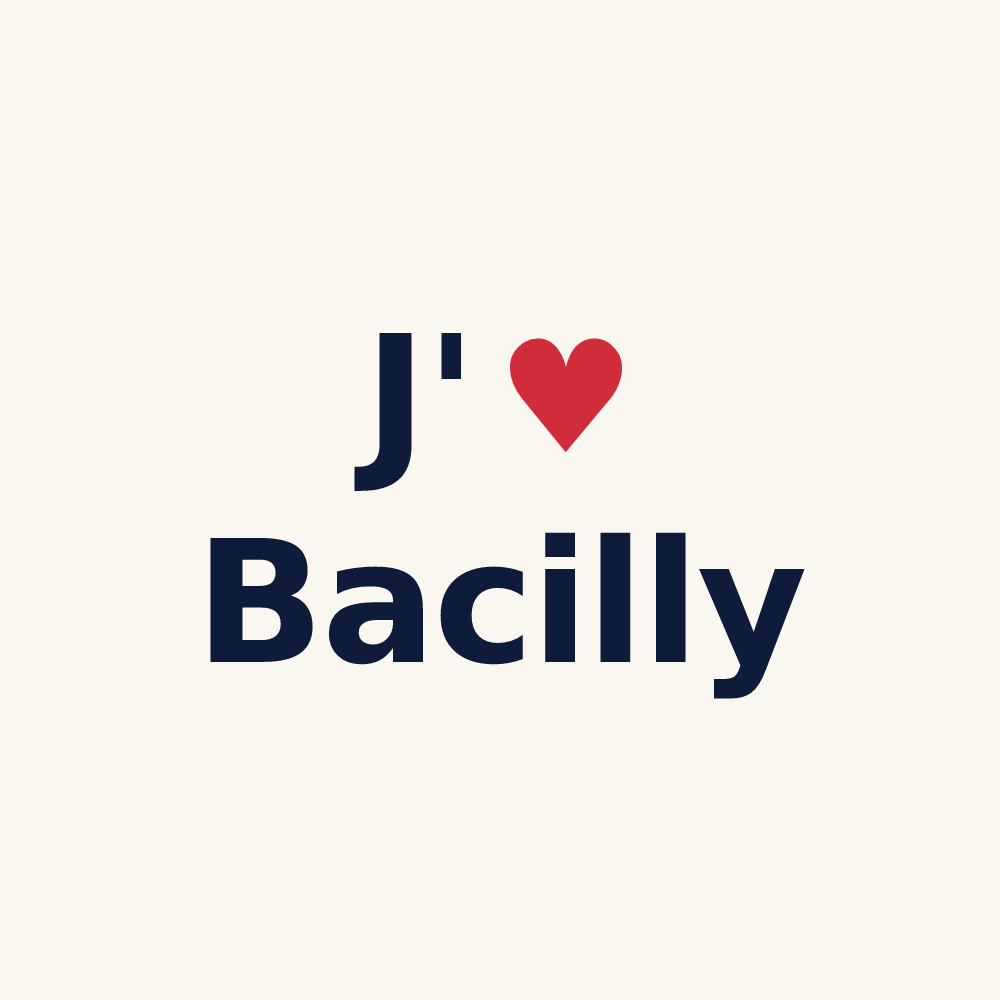 Tasse personnalisée Bacilly — design J'aime Bacilly