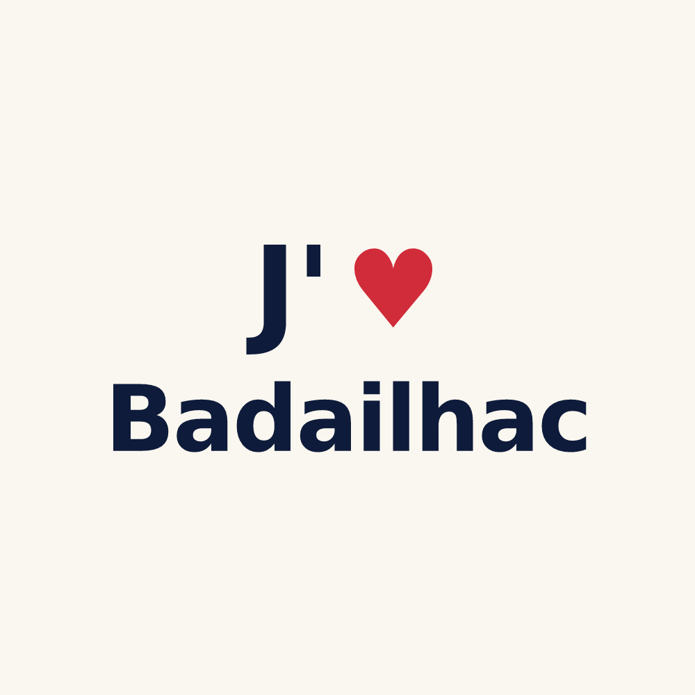 Tasse personnalisée Badailhac — design J'aime Badailhac