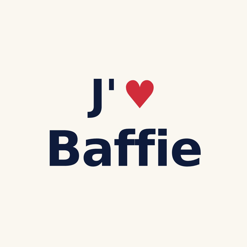 Tasse personnalisée Baffie — design J'aime Baffie