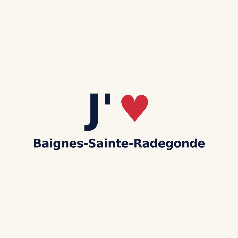 Tasse personnalisée Baignes-Sainte-Radegonde — design J'aime Baignes-Sainte-Radegonde