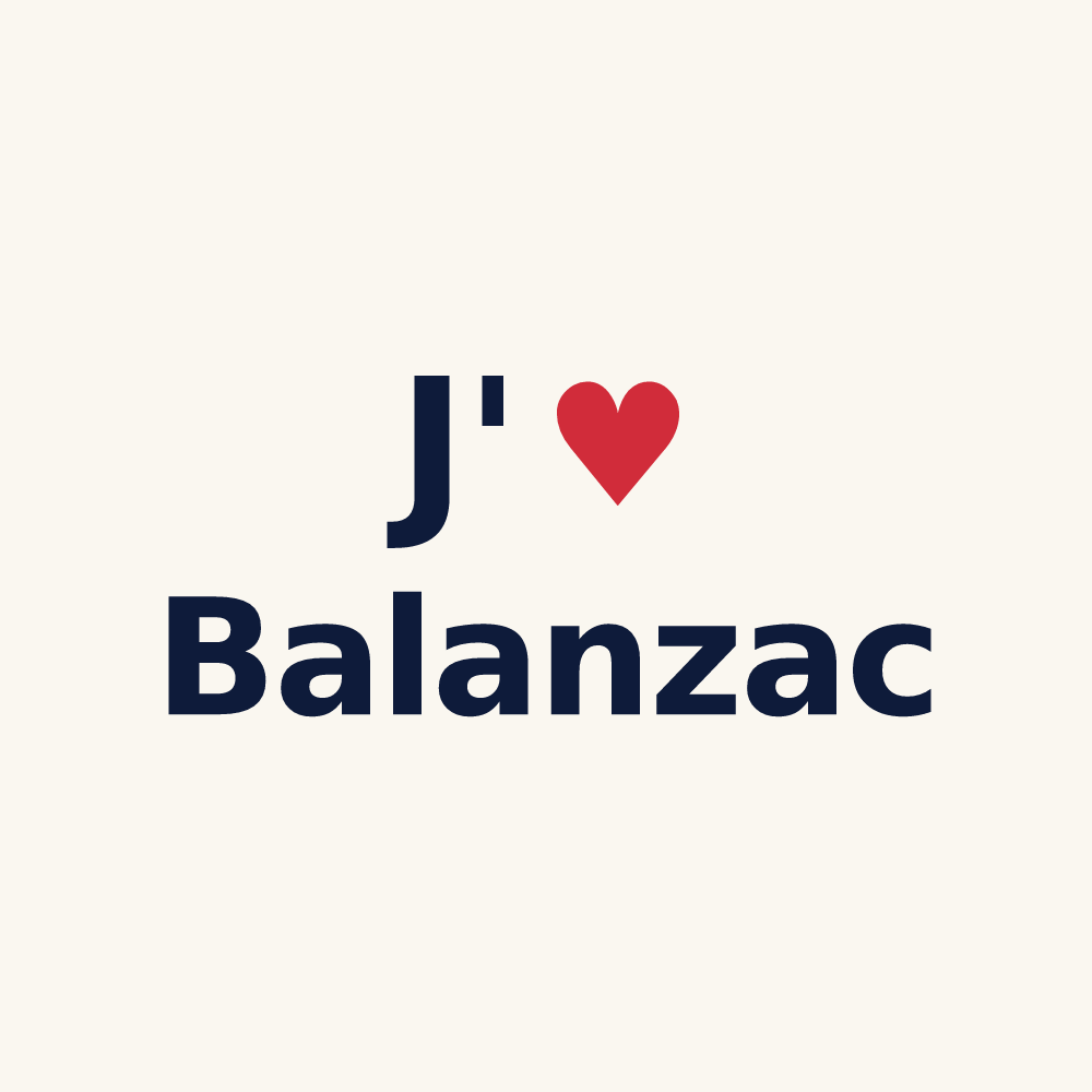 Tasse personnalisée Balanzac — design J'aime Balanzac