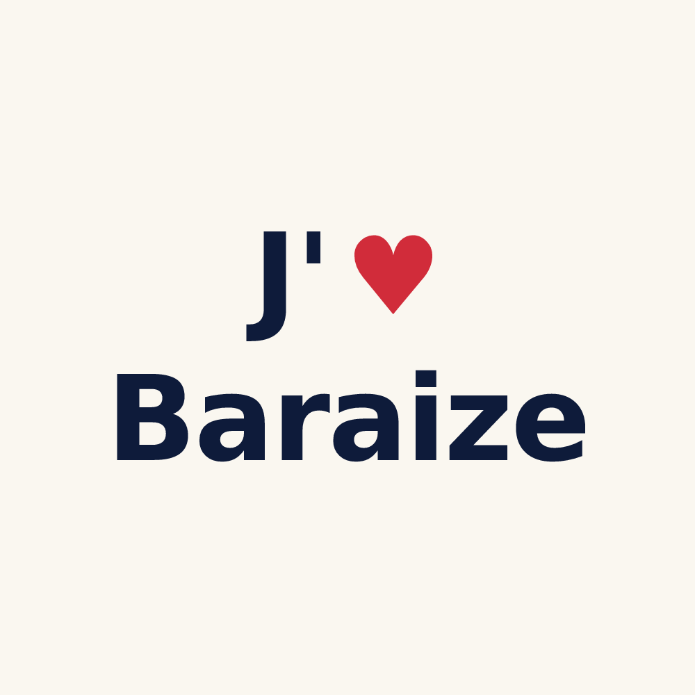 Tasse personnalisée Baraize — design J'aime Baraize
