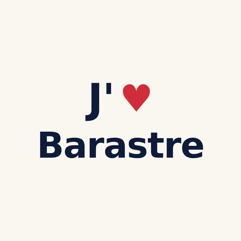 Tasse personnalisée Barastre — design J'aime Barastre