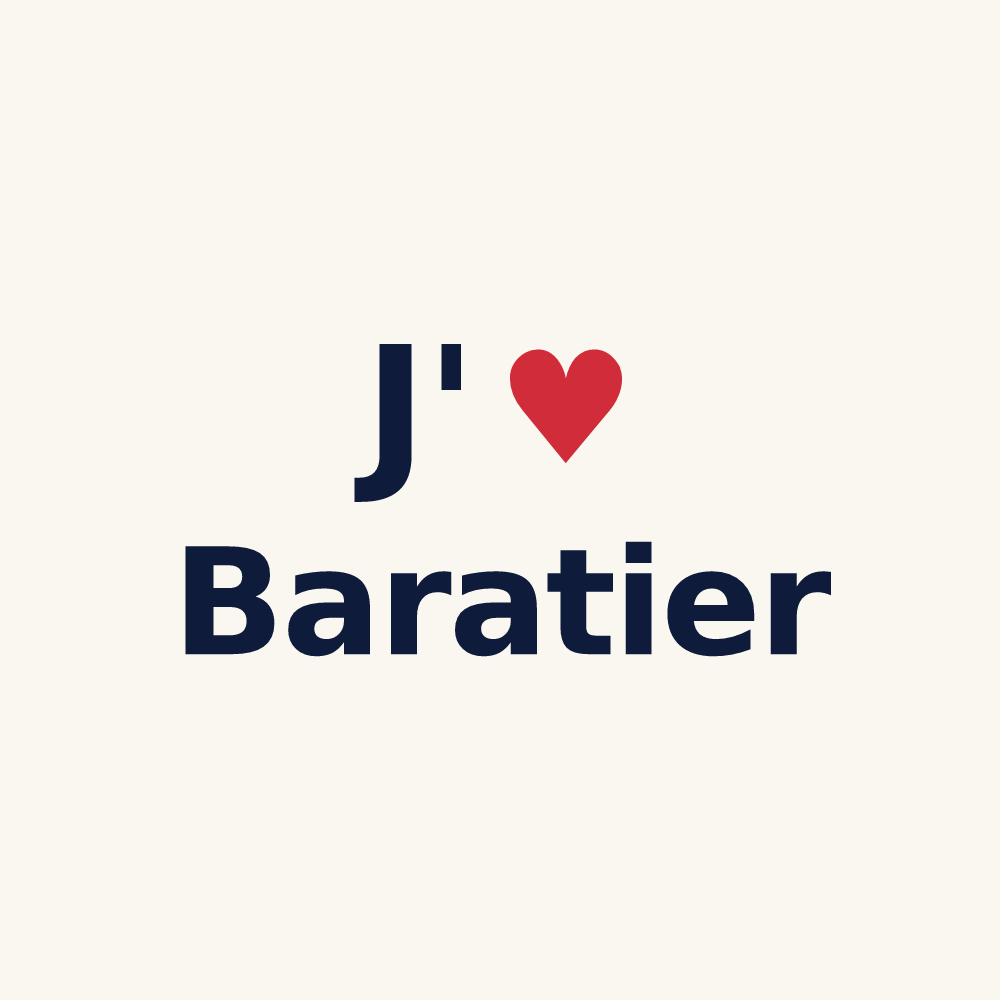 Tasse personnalisée Baratier — design J'aime Baratier