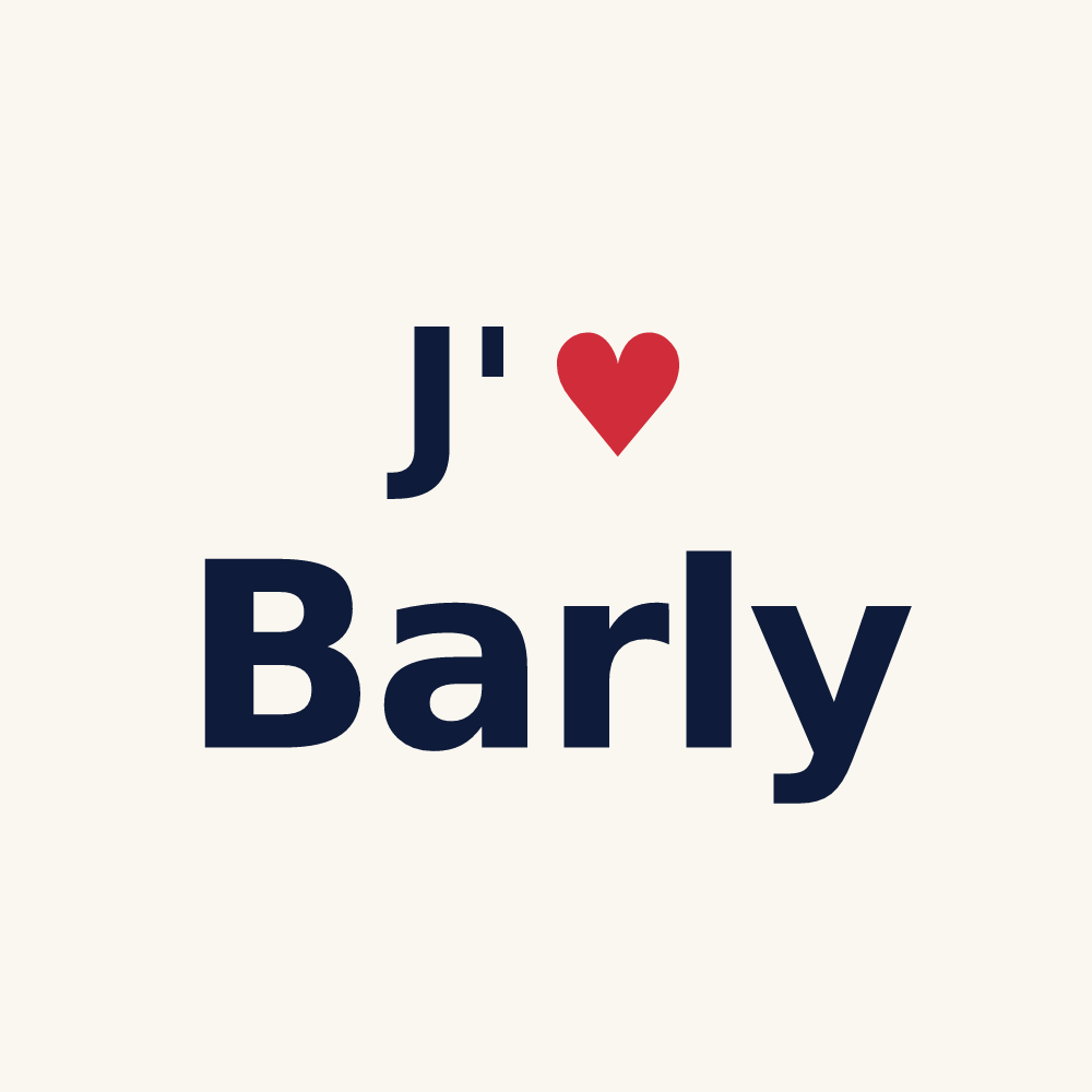 Tasse personnalisée Barly — design « J'aime Barly » imprimé sur la tasse