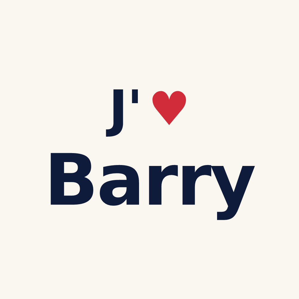 Tasse personnalisée Barry — design J'aime Barry