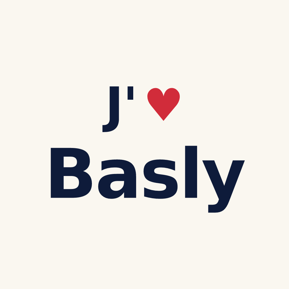 Tasse personnalisée Basly — design J'aime Basly