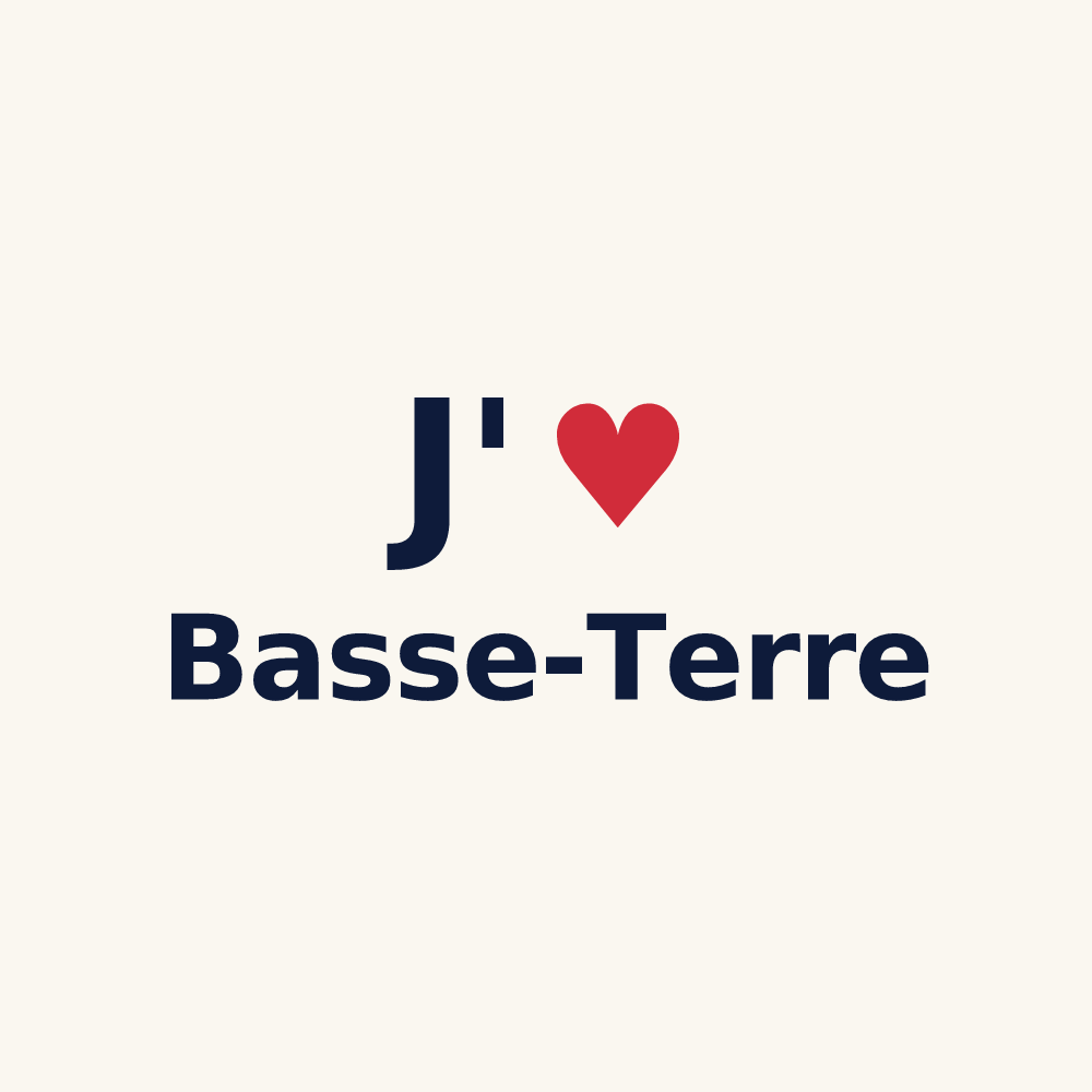 Tasse personnalisée Basse-Terre — design « J'aime Basse-Terre » imprimé sur la tasse