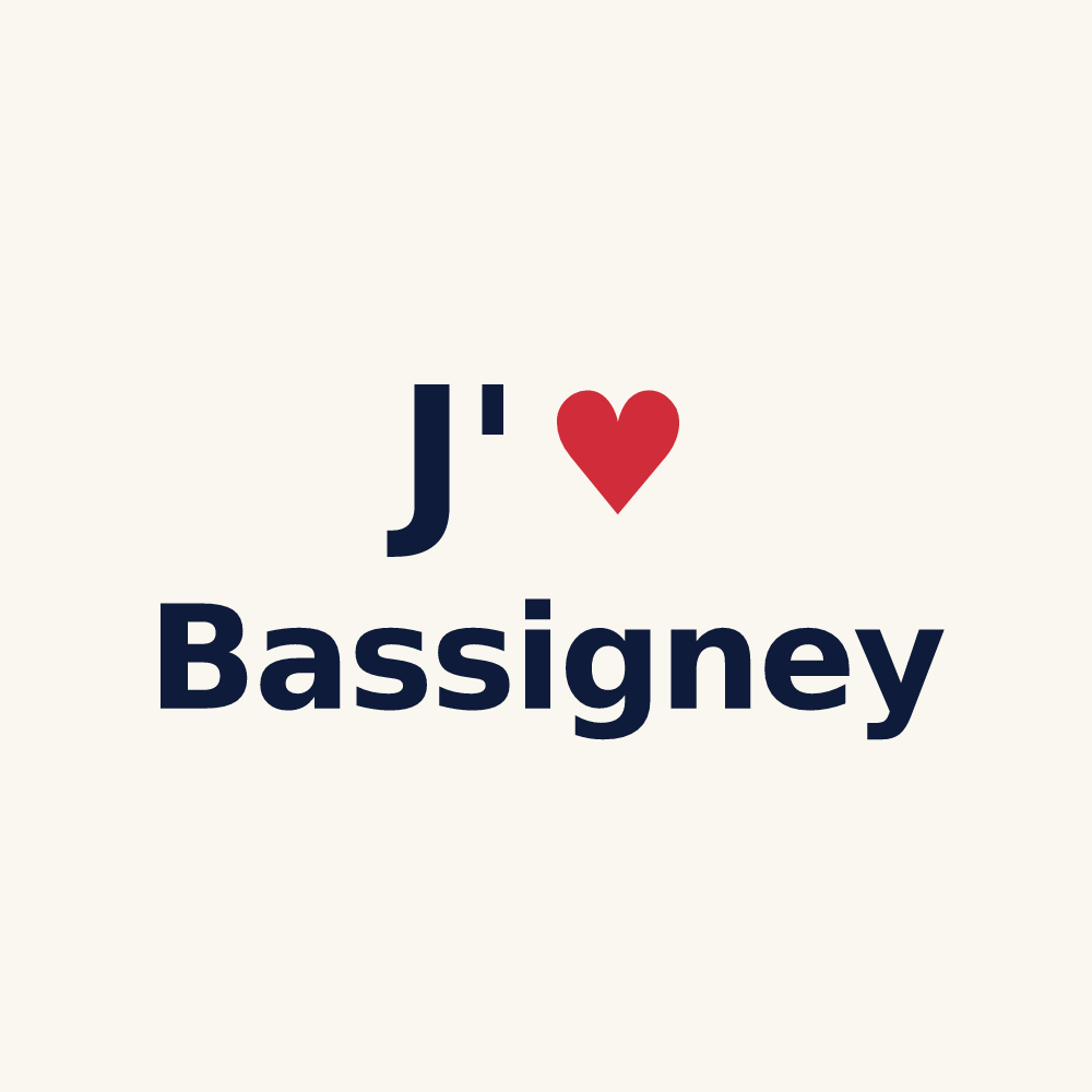 Tasse personnalisée Bassigney — design « J'aime Bassigney » imprimé sur la tasse