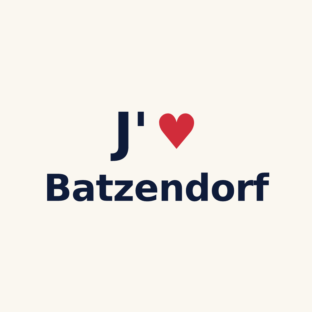 Tasse personnalisée Batzendorf — design J'aime Batzendorf