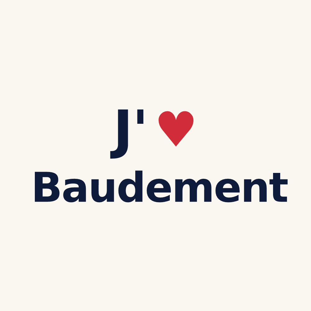 Tasse personnalisée Baudement — design J'aime Baudement