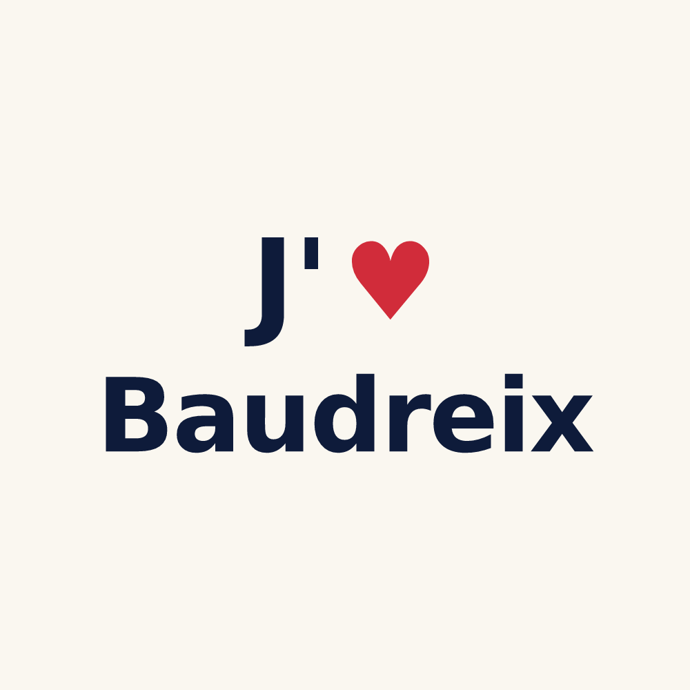 Tasse personnalisée Baudreix — design J'aime Baudreix