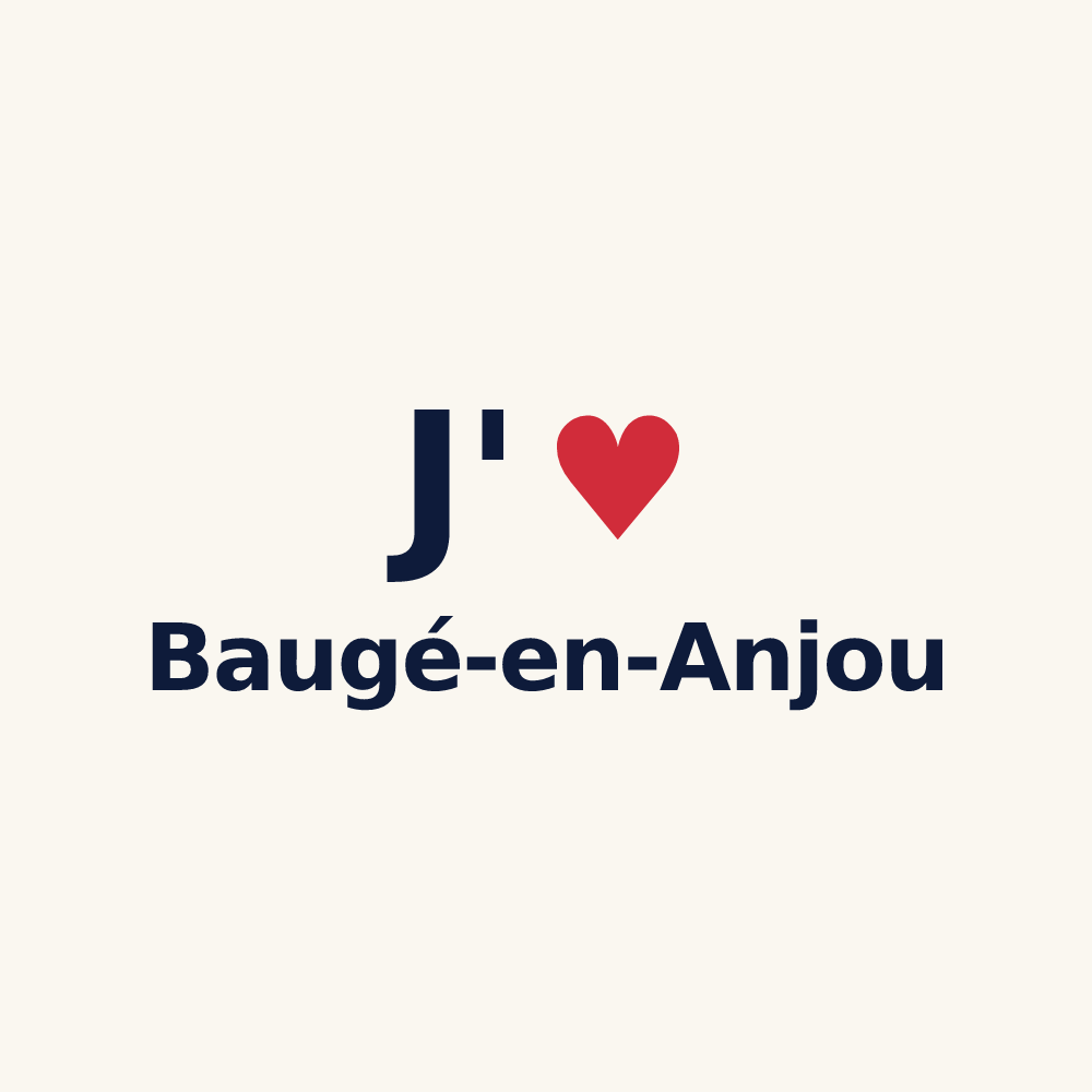 Tasse personnalisée Baugé-en-Anjou — design J'aime Baugé-en-Anjou