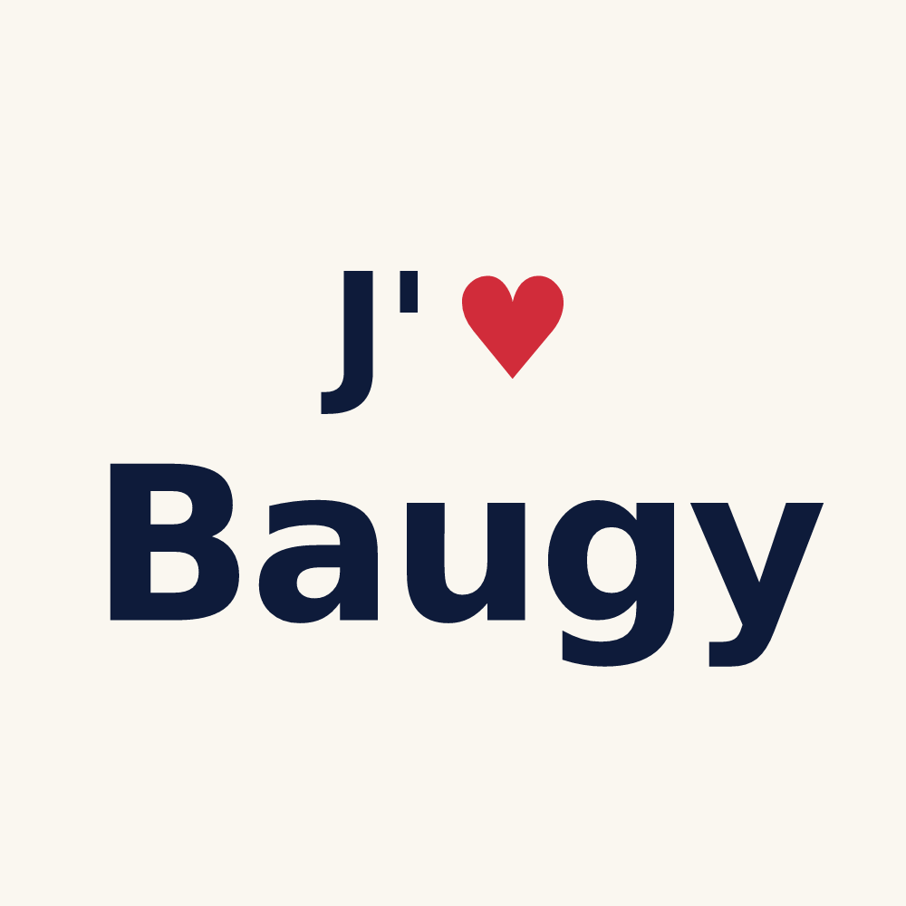 Tasse personnalisée Baugy — design J'aime Baugy