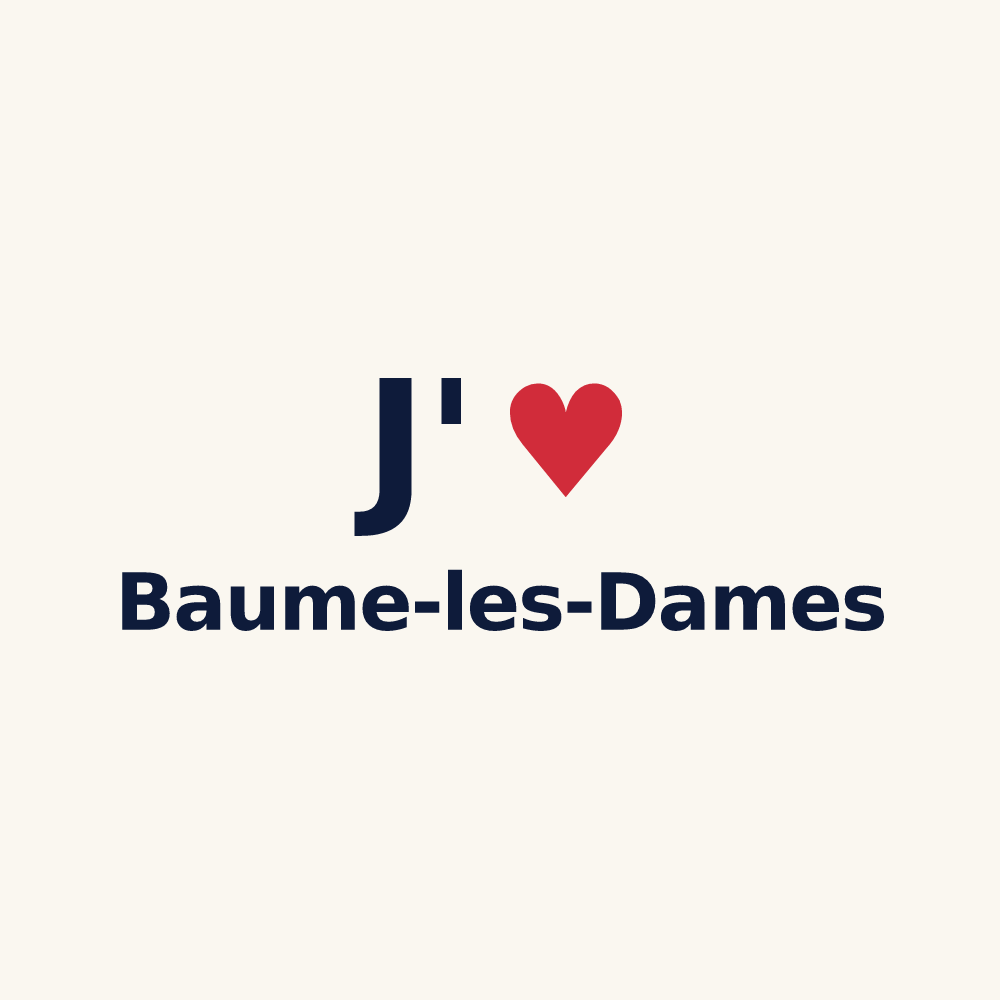 Tasse personnalisée Baume-les-Dames — design J'aime Baume-les-Dames