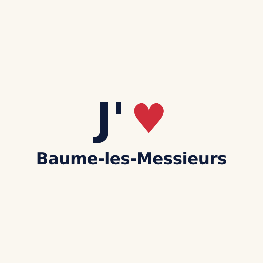 Tasse personnalisée Baume-les-Messieurs — design J'aime Baume-les-Messieurs