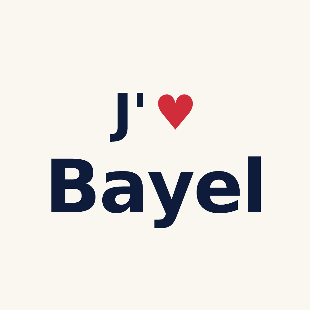 Tasse personnalisée Bayel — design « J'aime Bayel » imprimé sur la tasse