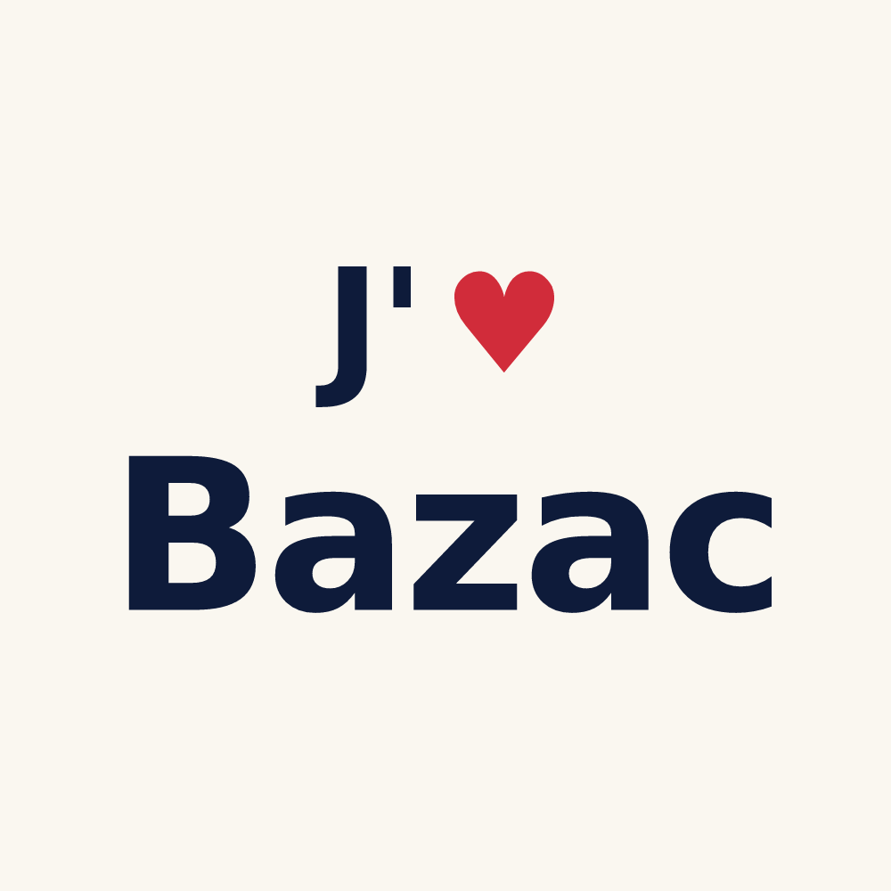 Tasse personnalisée Bazac — design J'aime Bazac