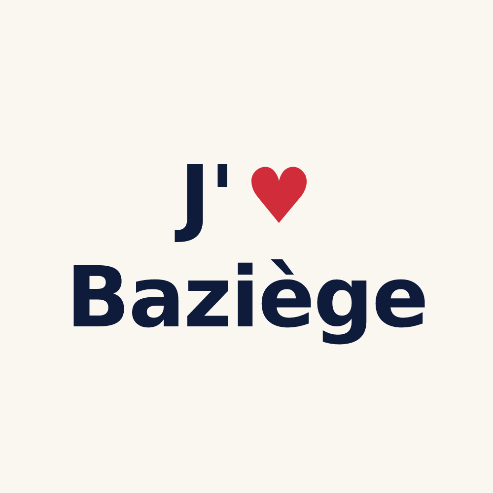 Tasse personnalisée Baziège — design J'aime Baziège