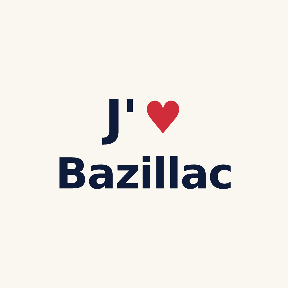 Tasse personnalisée Bazillac — design J'aime Bazillac