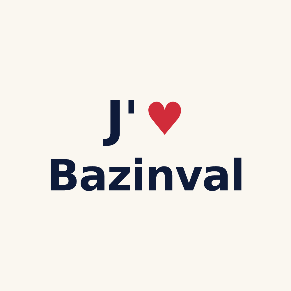 Tasse personnalisée Bazinval — design J'aime Bazinval