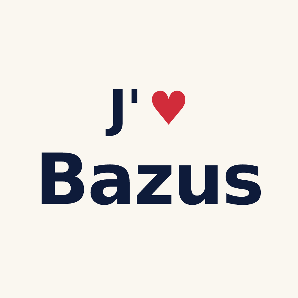 Tasse personnalisée Bazus — design J'aime Bazus