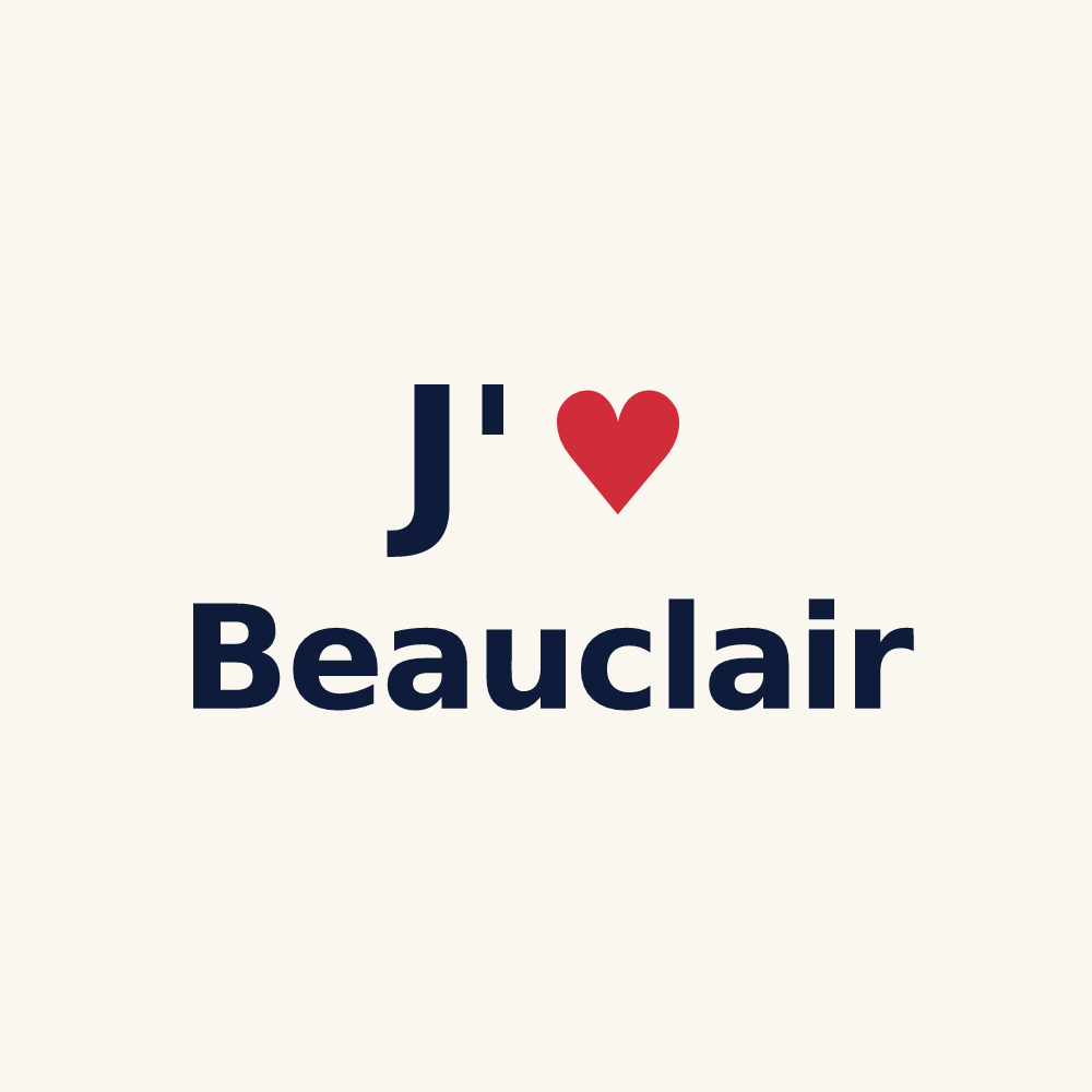 Tasse personnalisée Beauclair — design J'aime Beauclair