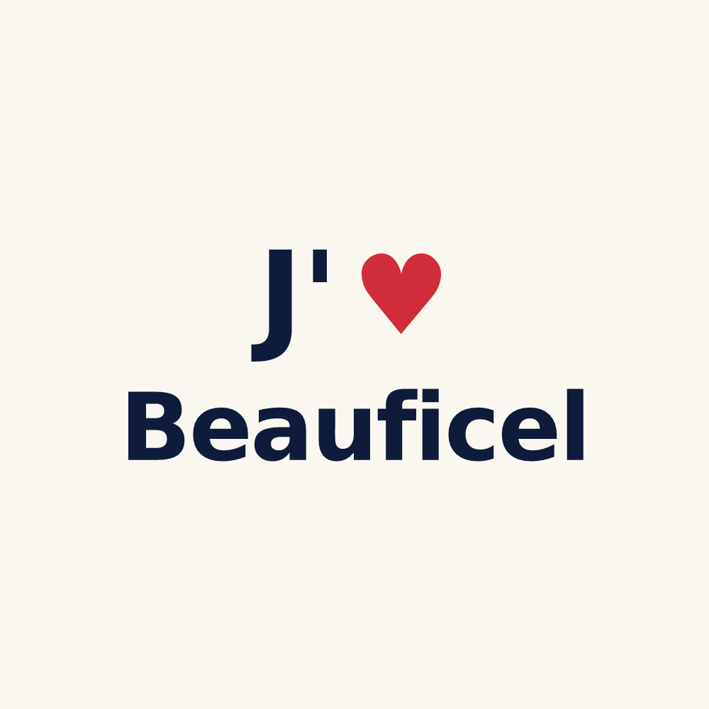 Tasse personnalisée Beauficel — design J'aime Beauficel