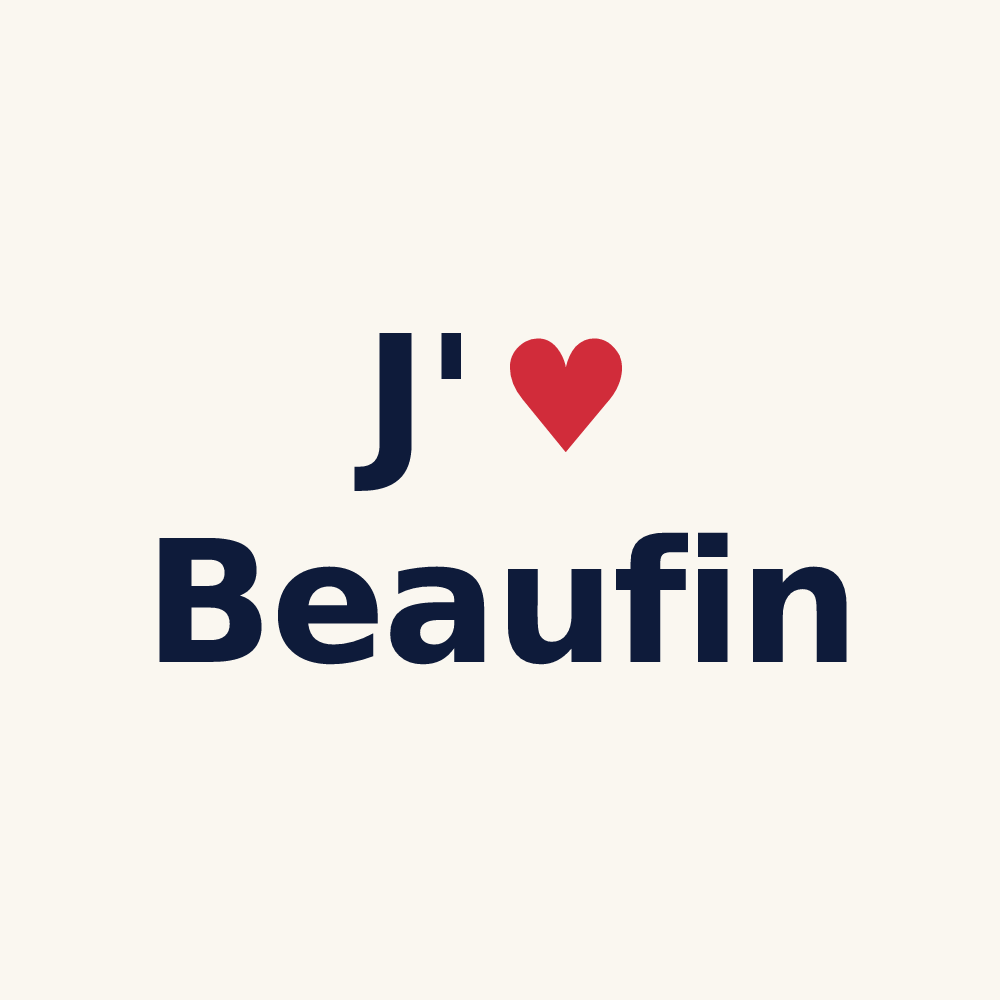 Tasse personnalisée Beaufin — design J'aime Beaufin