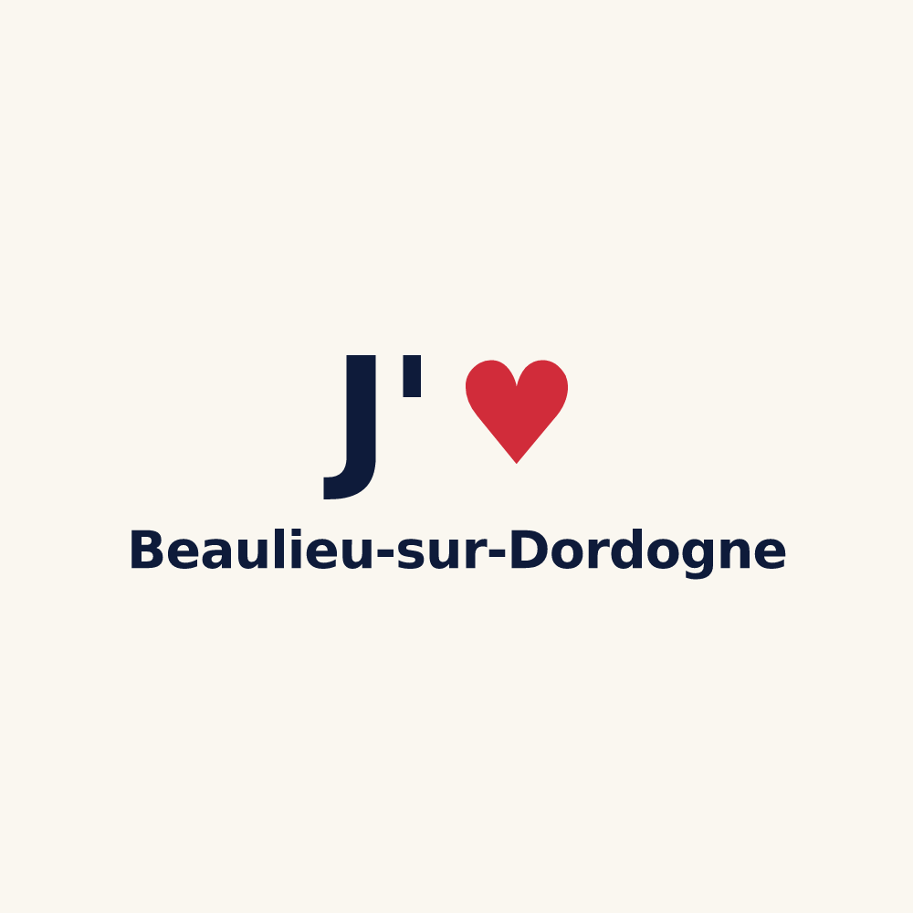 Tasse personnalisée Beaulieu-sur-Dordogne — design « J'aime Beaulieu-sur-Dordogne » imprimé sur la tasse