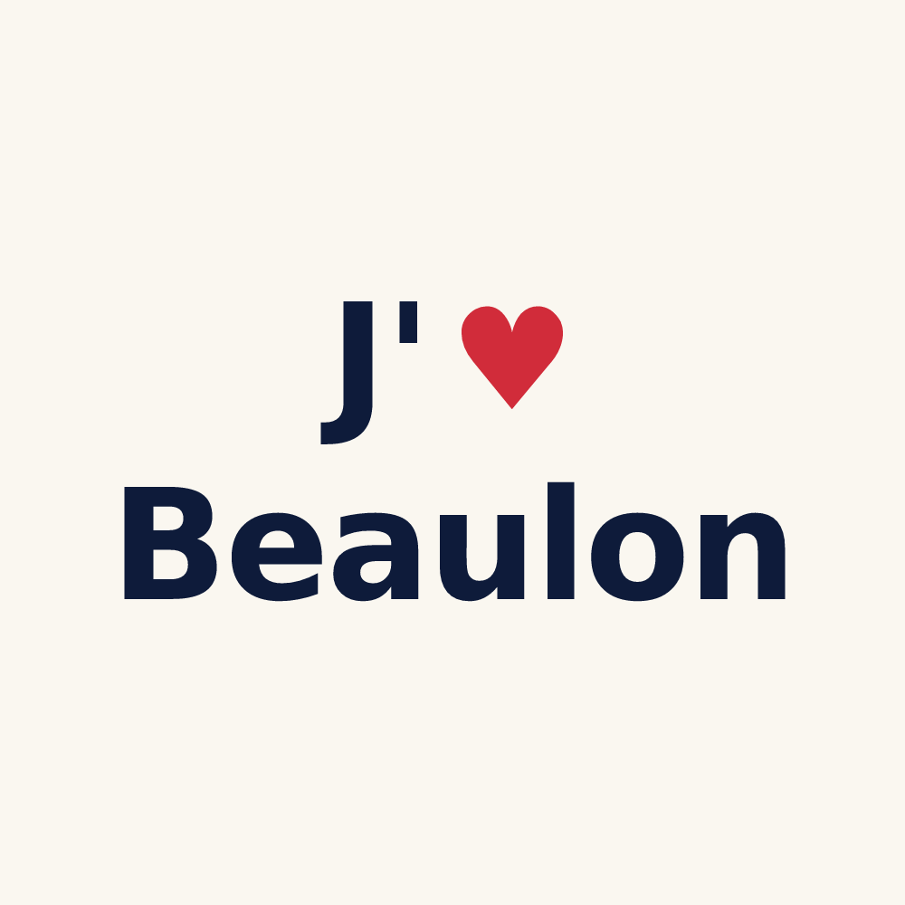 Tasse personnalisée Beaulon — design J'aime Beaulon