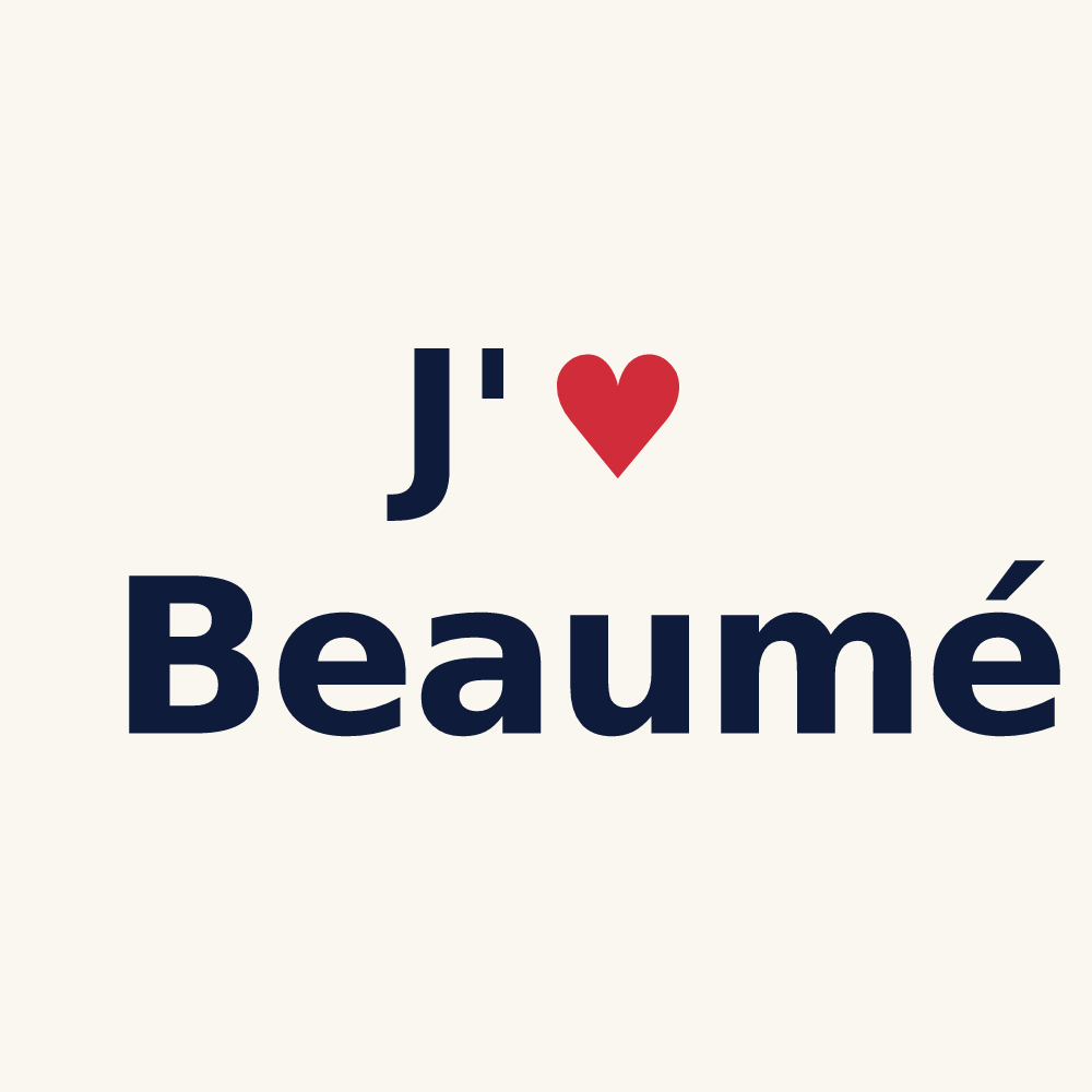 Tasse personnalisée Beaumé — design J'aime Beaumé
