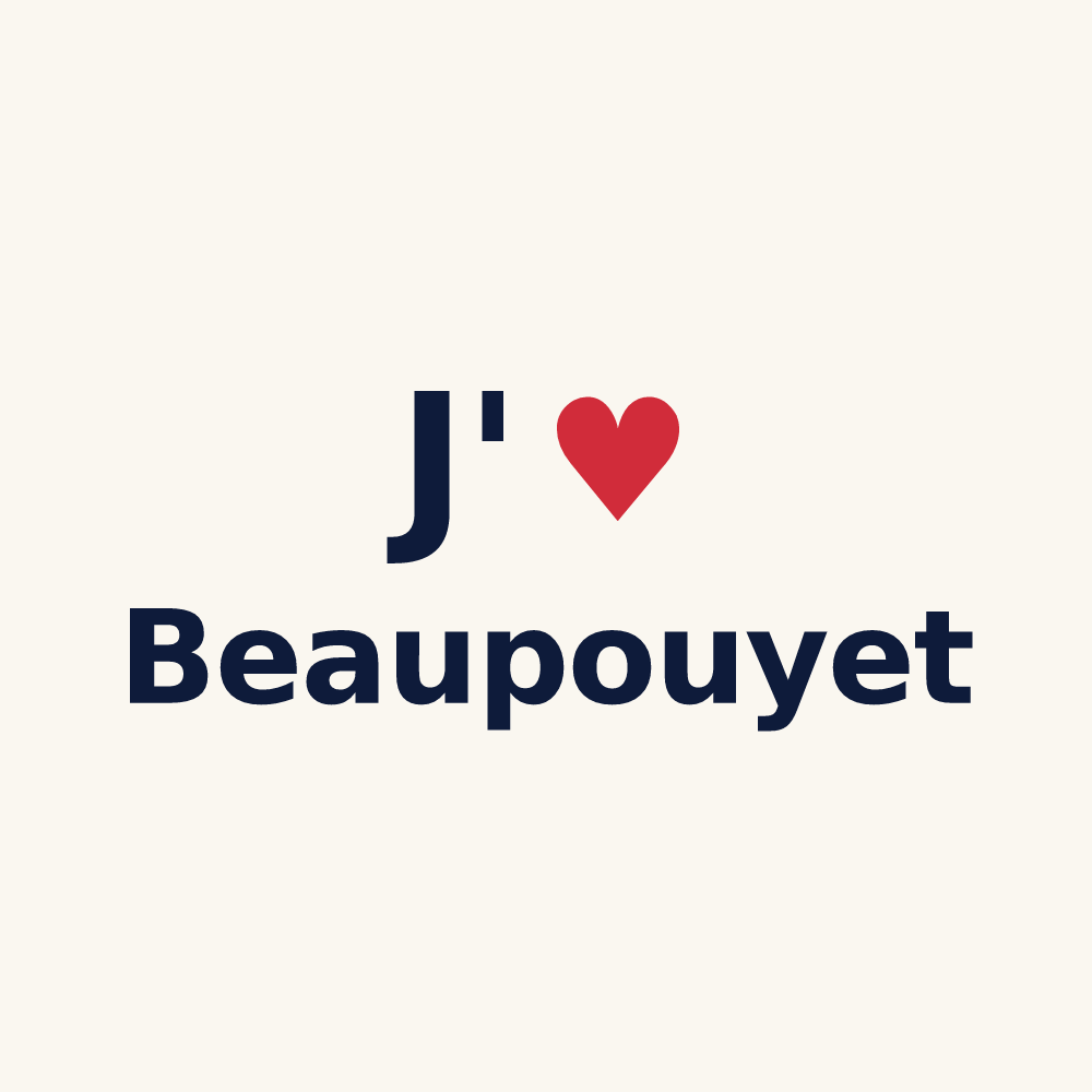 Tasse personnalisée Beaupouyet — design J'aime Beaupouyet