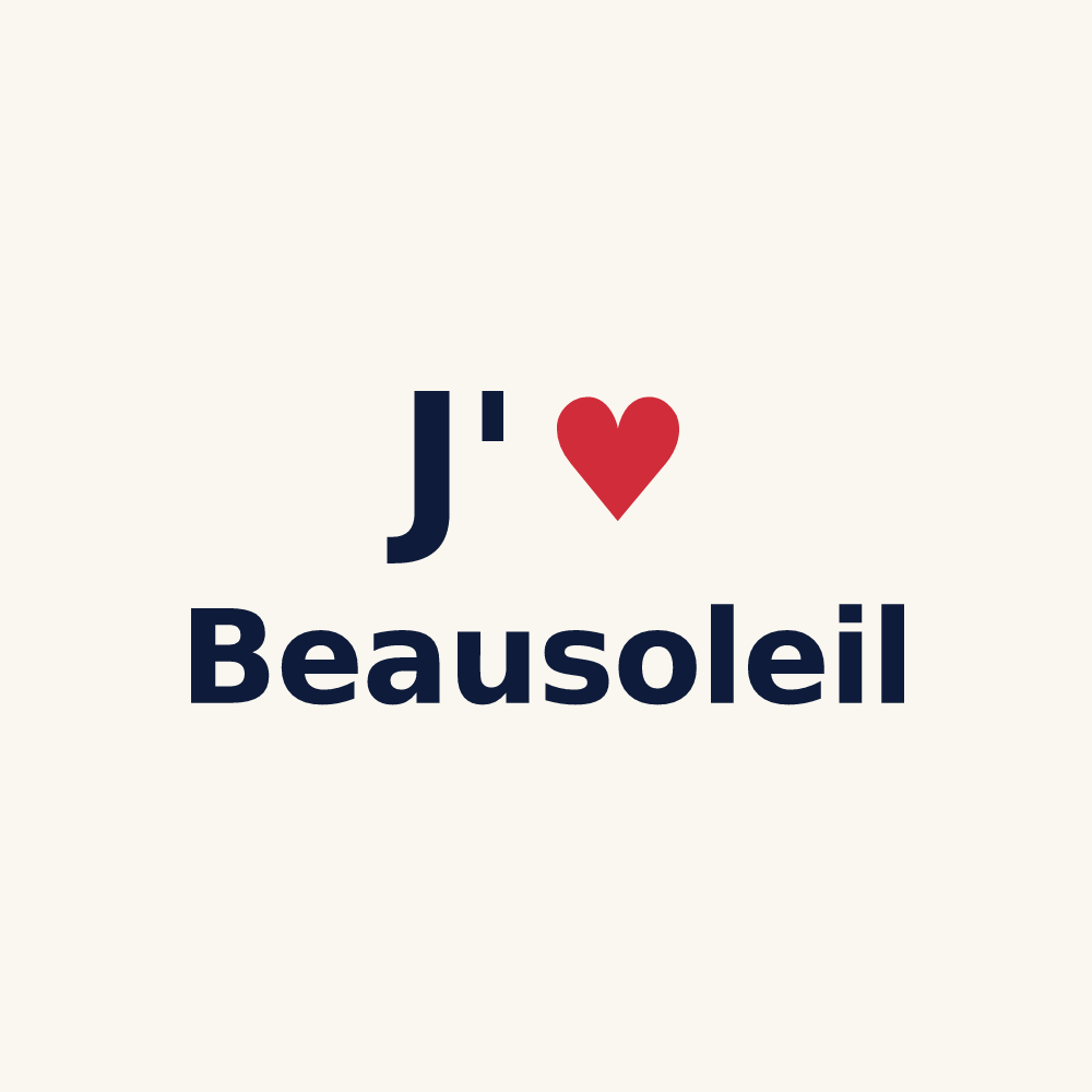 Tasse personnalisée Beausoleil — design « J'aime Beausoleil » imprimé sur la tasse